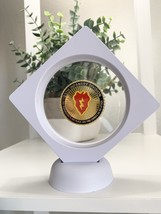 3D Floating Display Case With US Army 25th Infantry Division Challenge Coin - £14.07 GBP