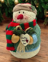 Vintage Snowman Christmas Figurine Snowmen Melt Your Heart Rustic Folk Art - $19.89