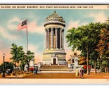 Soldiers and Sailors Monument New York City NY NYC UNP Linen Postcard N23 - $2.92