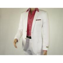 Men's Summer Linen Suit Apollo King Half Lined 2 Button Modern Fit SLN8 White image 4