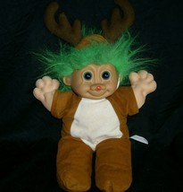 12&quot; Russ Berrie Co Reindeer Christmas Troll Kidz Doll 2335 Stuffed Animal Plush - £15.16 GBP