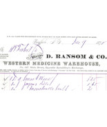 Western Medicine Warehouse Ransom Buffalo New York Document - £23.94 GBP