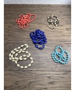 Lot of 5 Vintage 1960&#39;s Plastic Beaded Necklaces Estate Jewelry Find KG JD - $14.84
