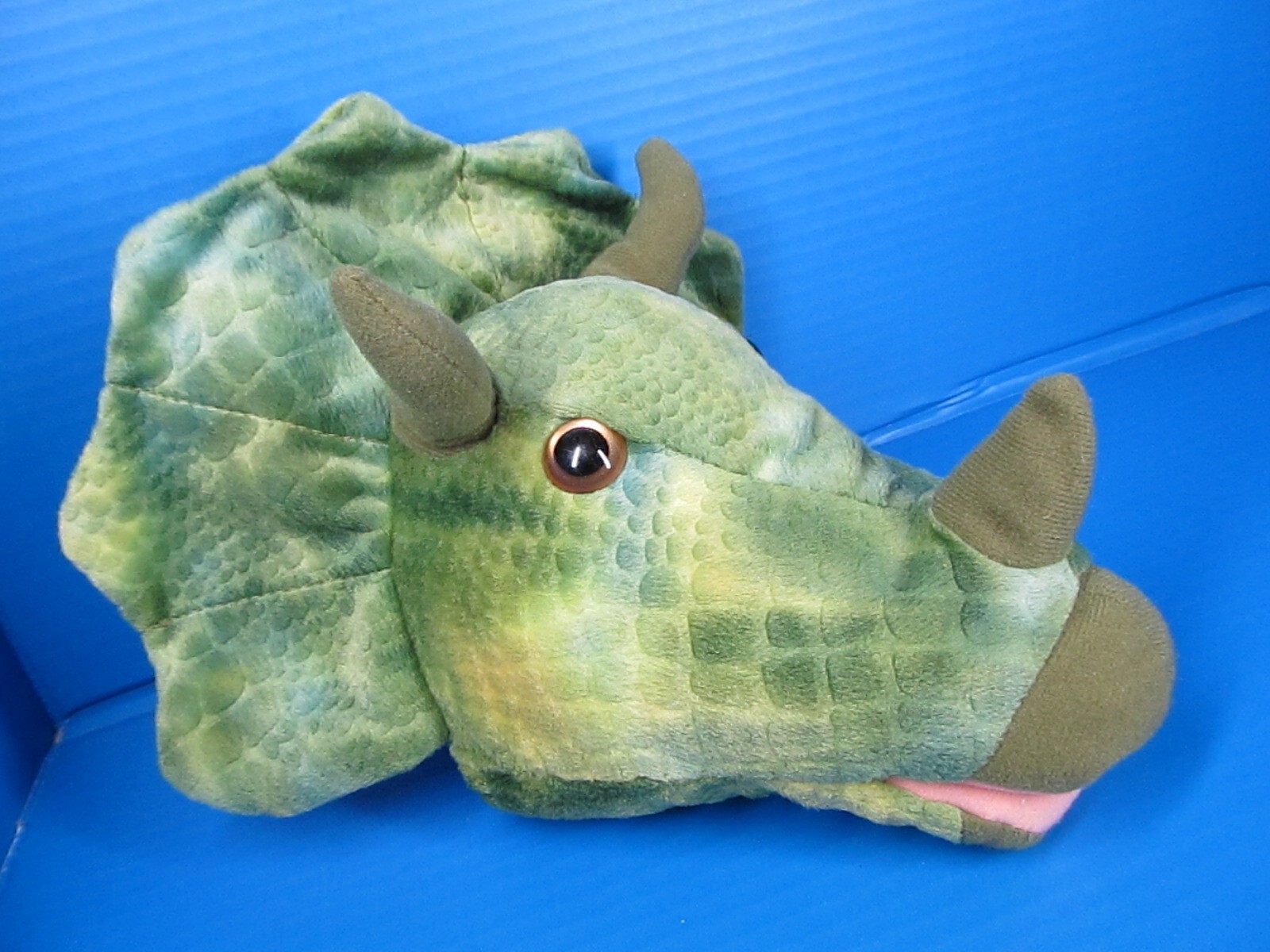 Fiesta Triceratops Dinosaur Plush Hand Puppet Stuffed Toy Green 10&quot; - $11.30