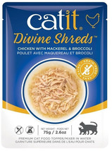 [Pack of 3] Catit Divine Shreds Chicken with Mackerel and Broccoli 2.65 oz - £21.72 GBP