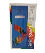 Vintage Rainbow Metal Swan Wind Chime - £10.31 GBP