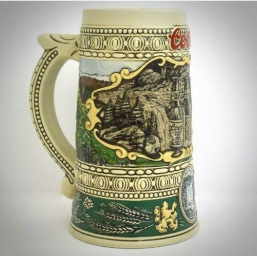 Primary image for Coors Brewing Co Ceramic Beer Stein Mug Vintage Print Ad Brazil 1990 Edition