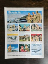 Vintage 1949 U.S. Air Force Aviation Cadet Full Page Original Color Ad - OC - £5.29 GBP