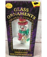 Vintage Holiday Highlights Glass Ornament Snowman European Style Blown G... - £8.88 GBP