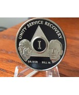 AA Founders Black Nickel Plated Any Year 1 - 65 Medallion Chip Bill W &amp; ... - $19.99