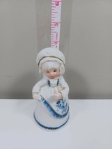 Vintage Royal Majestic Porcelain Bisque 4&quot; Figurine Bell GIRL dancing (A12) - $14.85