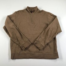 Brooks Brothers Sweater Mens Medium Brown Quarter Zip Cotton Distressed 346 - £15.17 GBP