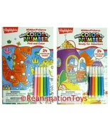 Highlights Mini Color by Number Dinosaurs Alien Hidden Pictures Markers ... - £11.71 GBP