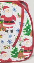 SET OF 4 THIN CUSHION CHAIR PADS (13.75&quot;x15&quot;) CHRISTMAS SANTA WITH NORTH... - £17.00 GBP