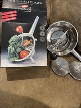 VTG NEW Moulin A Legumes Vev Vigano Food Mill Stainless Steel Open Box - €34,63 EUR