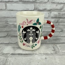 Starbucks CHRISTMAS Siren Coffee Mug Cup 12 oz Candy Candy Cane Handle 2018 - £9.90 GBP