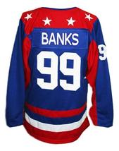 Any Name Number Team USA Retro Hockey Jersey Sewn New Blue Banks Any Size image 2