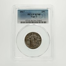 1917 25C Standing Liberty Quarter Graded by PCGS as XF40 Type 2 - £156.99 GBP