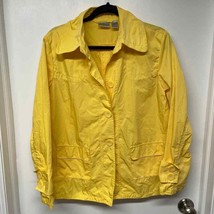 Chicos Sunny Bright Yellow Lightweight Button Up Jacket Womens Size Medium/8/1 - £25.32 GBP