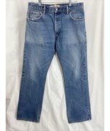 Vintage Levi&#39;s 517 Size 35x32 Bootcut Men&#39;s Blue Denim Jeans Faded Distr... - £24.68 GBP