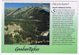Postcard Banff Springs Hotel Banff National Park Alberta - £2.37 GBP