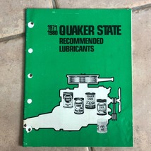 Vintage Quaker State Recommended Lubricants Guide Manual WC-80 1971-1980 - $18.00