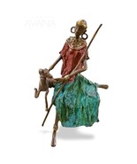 Bronze Masai Woman feeding her dog - $150.00