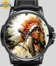 Red Indian Native Americans Tribe Painting Art  Unique Wrist Watch FAST UK - £43.49 GBP