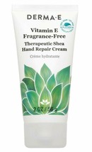 DERMA E Vitamin E Fragrance-Free, Therapeutic Moisture Shea Hand Cream, 2 oz - £8.54 GBP