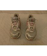 YOUTH GIRLS NEW BALANCE 749 PINK WHITE SILVER 4 ATHLETIC LACE UP RUNNING... - $14.56