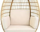 Jovial Wicker Rattan Egg Chair,Indoor Outdoor White Sofa Chair for Patio... - $648.99