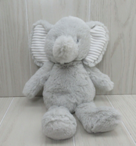 Carters Gray White elephant Plush Baby Stuffed Animal Soft Toy ribbed ea... - $10.39