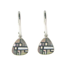 Fronay Vintage Triad Mother of Pearl Hoop Earrings in 925 Sterling Silver - $1,127.38 MXN