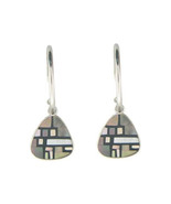 Fronay Vintage Triad Mother of Pearl Hoop Earrings in 925 Sterling Silver - $84.85 CAD