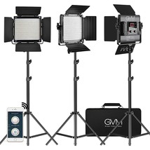 Gvm 3 Pack Led Video Lighting Kits With App Control, Bi-Color Variable 2300K~680 - £364.43 GBP