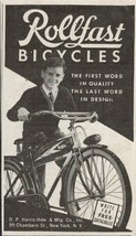 c1937 Print Ad Rollfast Bicycles Cute Boy Ride Bikes New York,NY - £20.02 GBP