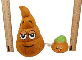 2 Lot - Emoji Poo Stuffed 6&quot; Plush Toy &amp; Stress Squeeze Ball 2.25&quot; Figur... - $5.00