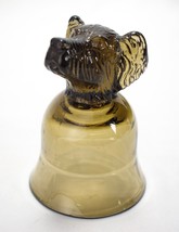 Vintage AVON Smoke Brown Dog Head Jigger Bell Shaped Glass Votive Candle Holder - £15.52 GBP