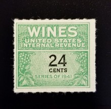 1942 24c U.S. Internal Revenue, Cordial &amp; Wine, Green Scott RE131 Mint NH - $1.78