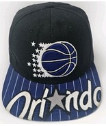 Vtg Orlando Magic Black And Blue Mitchell &amp; Ness Snapback Hat NBA Stripe... - €14,36 EUR