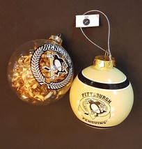 Pittsburgh Penguins Ornament LOT Tinsel Ball Forever Gold Metal Official... - $17.74