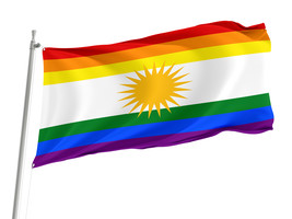 LGBT Flag of Kurdistan  3x5 outdoor, Size -3x5Ft / 90x150cm, Garden flags - £22.28 GBP