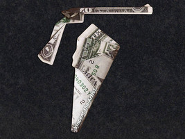 GUN and HOLSTER Money Origami - Weapon made of real Dollar Bills - £15.80 GBP