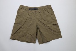 Vtg Columbia Mens Large Distressed Spell Out Belted Lined Hiking Shorts Brown - £27.11 GBP