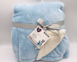 Parent&#39;s Choice Royal Plush Baby Blanket Sherpa Blue White - $39.99