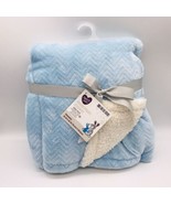 Parent&#39;s Choice Royal Plush Baby Blanket Sherpa Blue White - £31.87 GBP