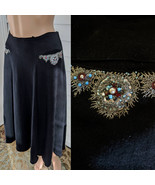 Vintage 50s Soft Felt Skirt M L 29 Waist Turq... - $45.00