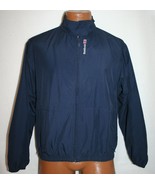 REEBOK Dark Blue Embroidered Logo Full Zip Nylon Windbreaker JACKET Adul... - $27.77 CAD