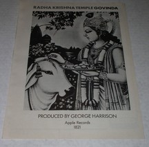 George Harrison Radha Krishna Temple Govinda Cash Box Magazine Photo Ad ... - £23.50 GBP