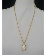 GOLD COLORED CHAIN NECKLACE GOLD &amp; PEARL COLORED PENDANT CHARM FASHION J... - £11.98 GBP